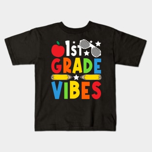 1st Grade Vibes Teachers Boys Girls Funny Back To School Kids T-Shirt